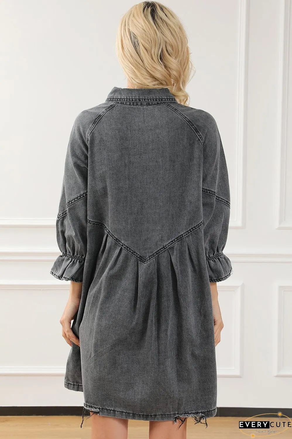 Drop Shoulder Denim Dress