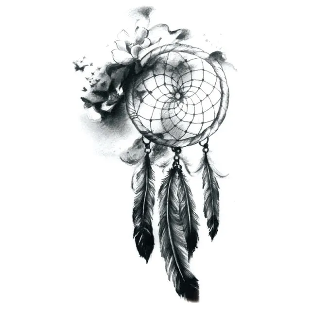 Waterproof Temporary Tattoo Stickers Butterfly Tiger Feather  Design Tattoo Children Black Body Art Fake Tattoos for Men Women