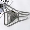 Men's Sexy Large Pouch Cotton Hollow Thong