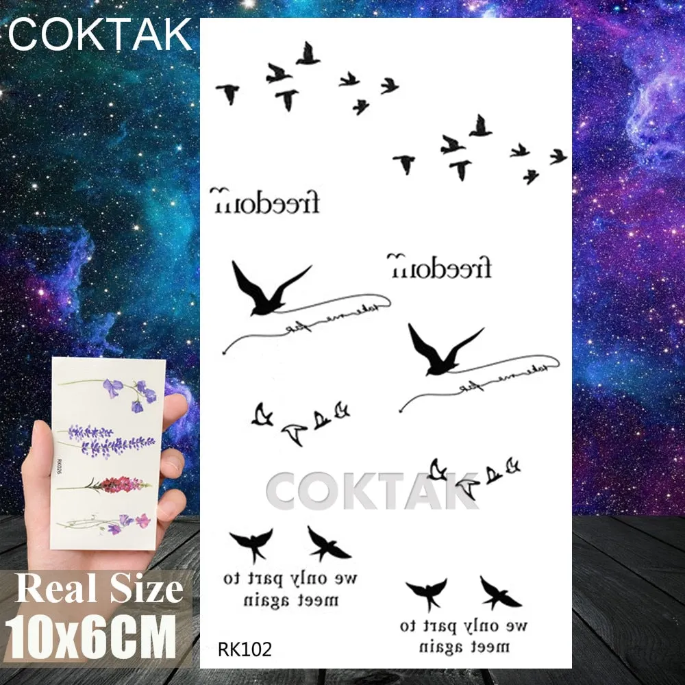 Geometry Pine Tree Temporary Tattoos Sticker Black Mountain Moon Water Transfer Tattoo For Men Body Art Washable Beauty Tatoos