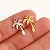 5Pcs/Lot Sweet Coconut Tree Palm Charms 12x18mm Stainless Steel Plant Pendants for Earrings Necklace Jewelry Making Accessories