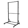 [US Local Warehouse] Mobile Freestanding Vertical Bike Rack with Locking Casters & 6 Hooks Bicycle Storage Vertical Bike Storage Stand Holds Up To 5 Bikes Height Adjustable for Garage Basement & Home
