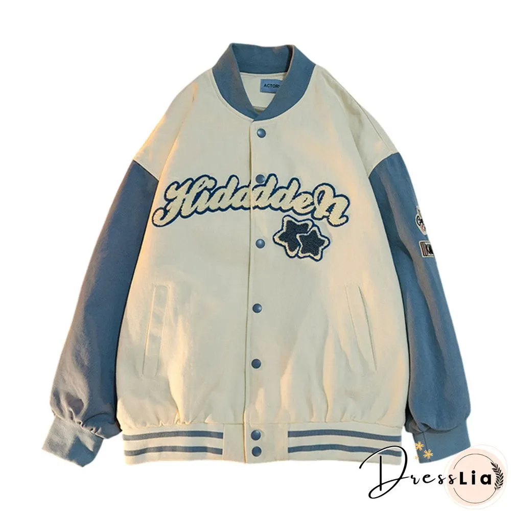 Baseball Bomber Jacket Female Men Zip Up Jacket Women Clothing Harajuku Plus Size Streetwear Outerwear Japanese