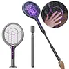 Rotating Head Bug Zapper Racket 2 in 1 Electric Fly Swatter for Indoor Outdoor