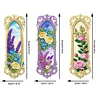 (US Local)3Pcs Special Shaped Framed Flowers 5D DIY Diamond Art Book Mark for Home Office