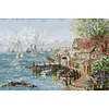 >SALE<Full Embroidery Cotton Thread 14CT Counted Mariner Harbor Cross Stitch75x52cm