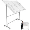 [US Local Warehouse] Mobile Double-Sided Soccer Coaching Board Height Adjustable Whiteboard with Wheels Dry Erase Board with Magnets Pen & Eraser for Coaches (Football)