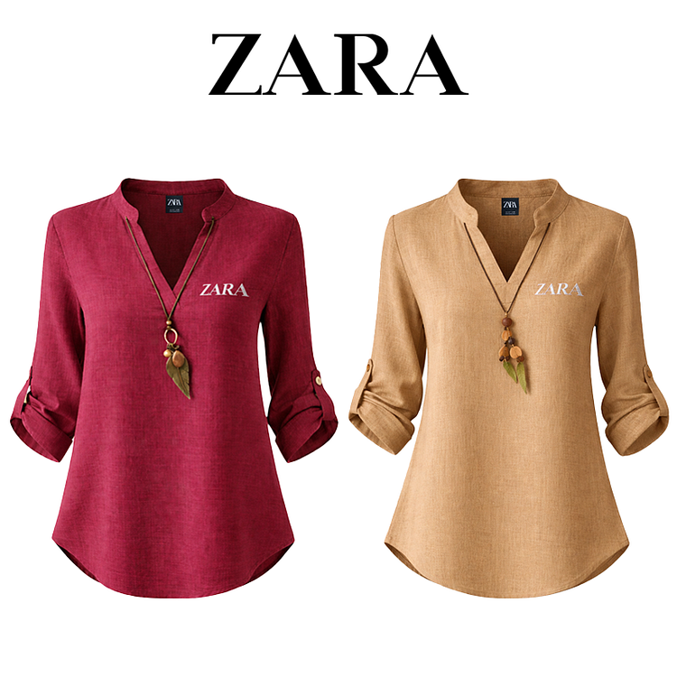 ZARA&reg;&Uacute;j női pamut-lenv&aacute;szon ingek &ndash; 2 darabos csomag