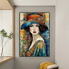 Retro Lady Woman-Full Embroidery 3 Strands 11CT Stamped Cross Stitch-50*75CM-Large Size