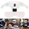 LED Head Magnifier 5 Interchangeable Lenses 1.0X to 3.5X Magnifying Glasses