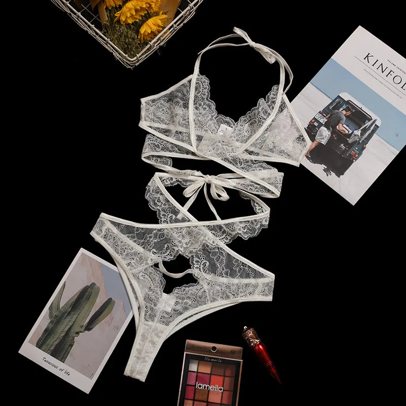 Churchf Sex Lingerie New Lace Eyelash Perspective Cross-Excretion Sexy Conjoint
