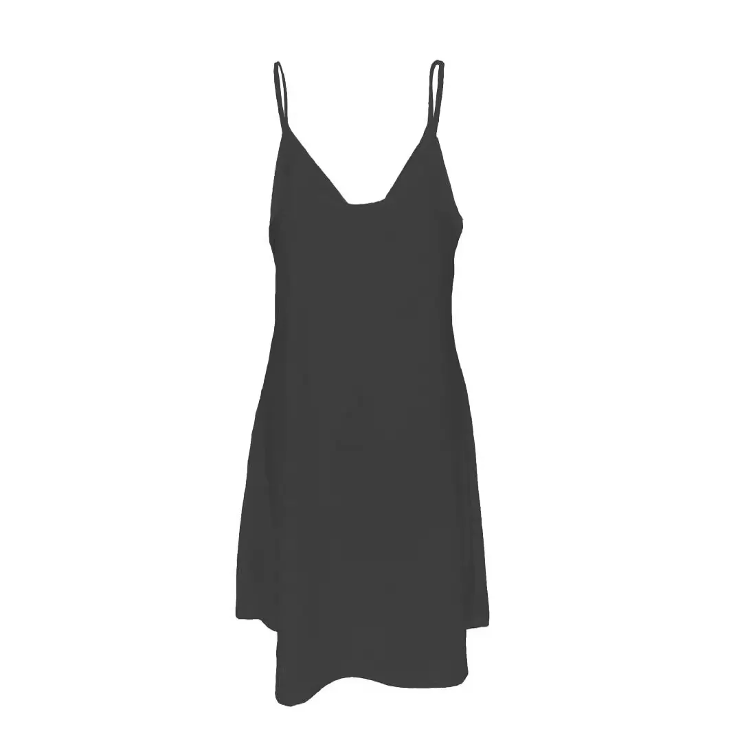 Churchf Churchf Women's Summer New Hollow Jacquard V-Collar Sling Solid Color Dress