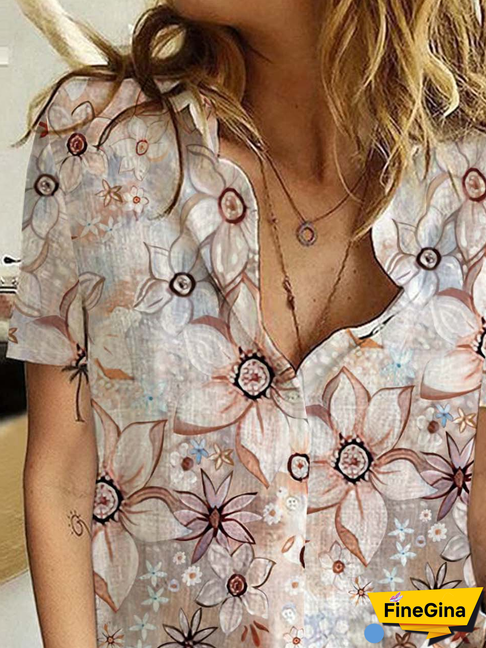 Casual Shirt Collar Loose Blouse
