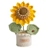 Crochet Flowers Potted Plants Decorative Crochet Ornaments DIY Gifts for Friends