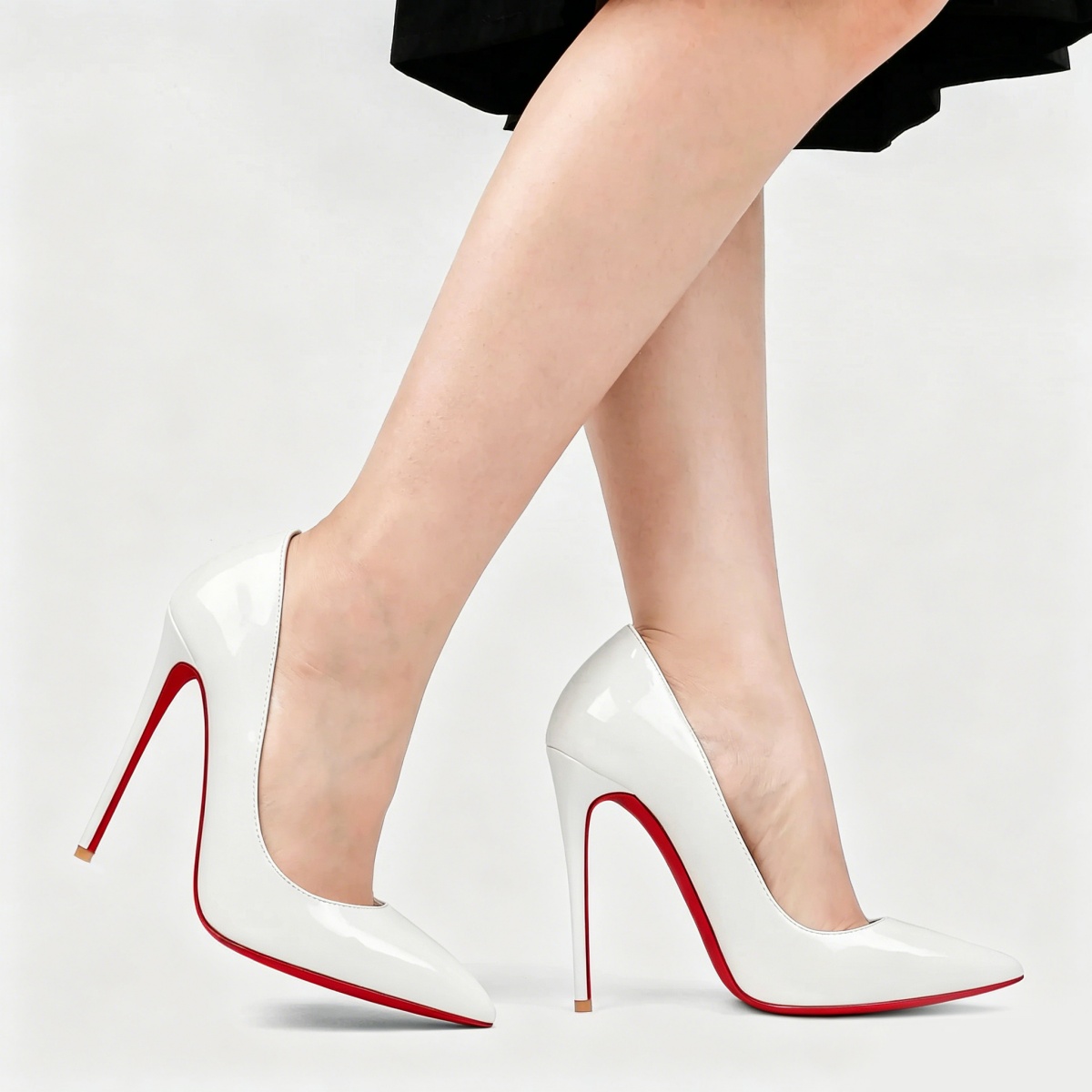 120mm Women's Pointed Toe Party Wedding Red bottoms Pumps Matte/Patent High Heels Shoes-MERUMOTE