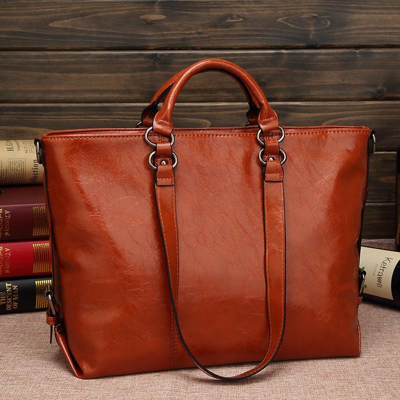 Vintage Oil Wax Locomotive Bag Women's Bag Fashion Ladies Shoulder Bag