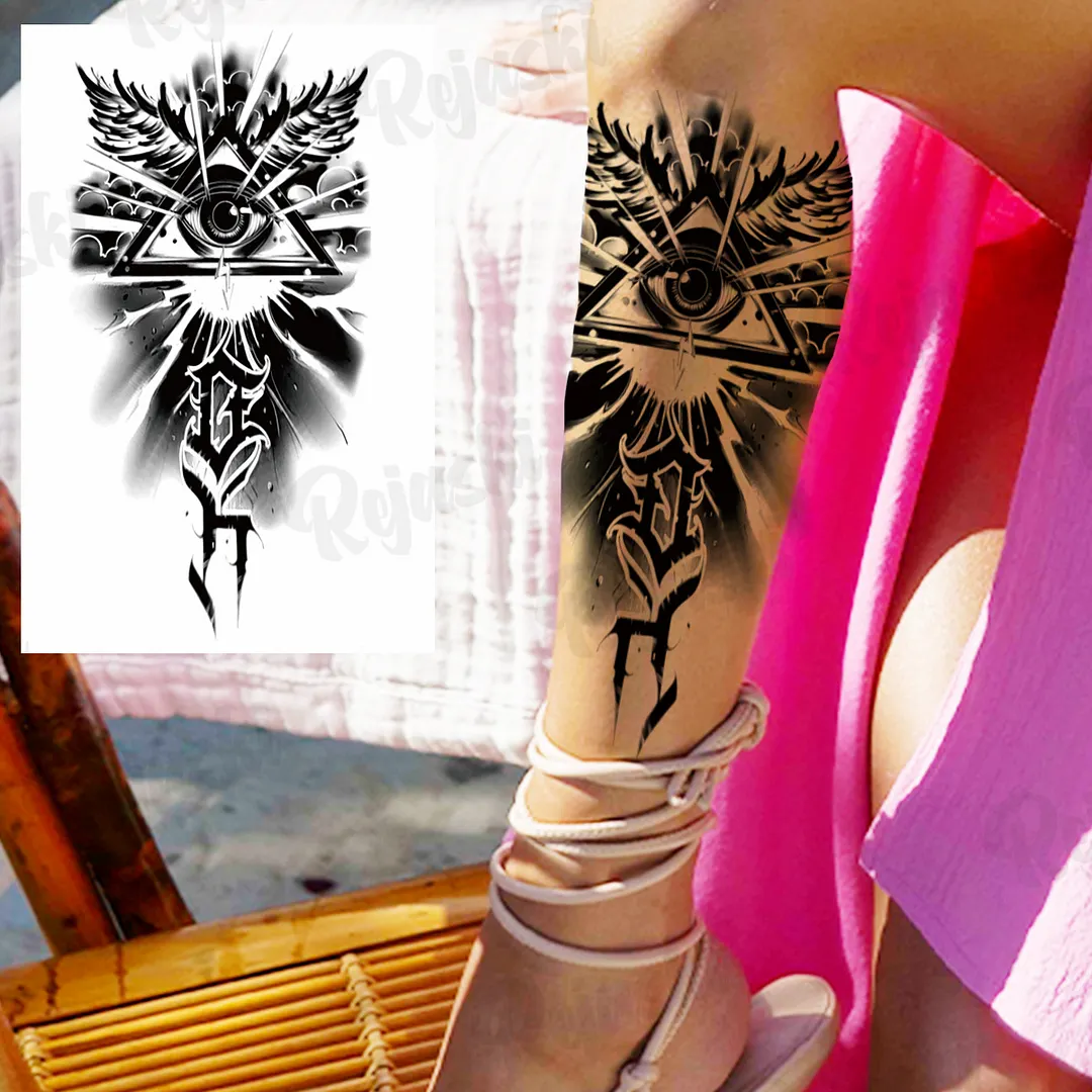 Sdrawing Thorns Temporary Tattoos For Adults Men Realistic Totem Maori Lion Compass Flower Tiger Fake Tattoo StickerArm Tatoos DIY