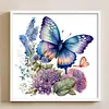 (Stamped/Counted) Flowers  Butterflies - 11CT Cross Stitch 40*40cm/15.75*15.75in