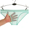 Men's Mesh Transparent Bulge Pouch Bikini Briefs Underwear Breathable Super Thin Briefs