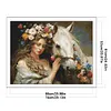 (US Local)Girl Horse-11CT Stamped Cross Stitch Kit(74x61cm)