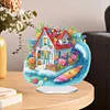 >SALE<Acrylic 2D Flat Beach House DIY Table Top Diamond Painting Ornament Kits