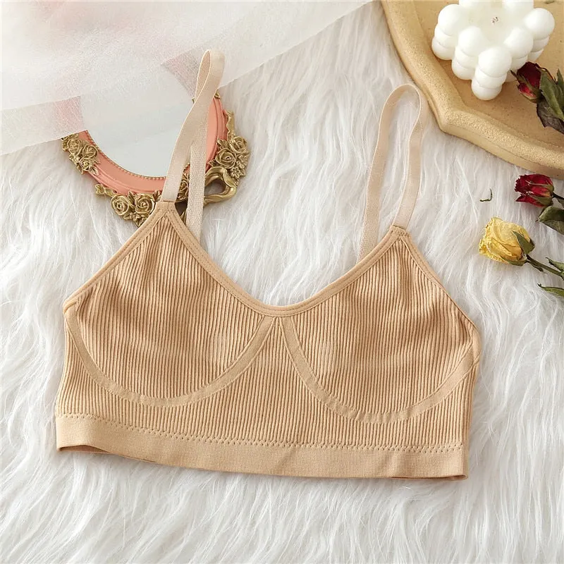 FINETOO Seamless Tank Tops Women Bra Sexy Underwear Adjustable Strap Wire Free Bralette Female Lingerie Intimates Brassiere S-XL