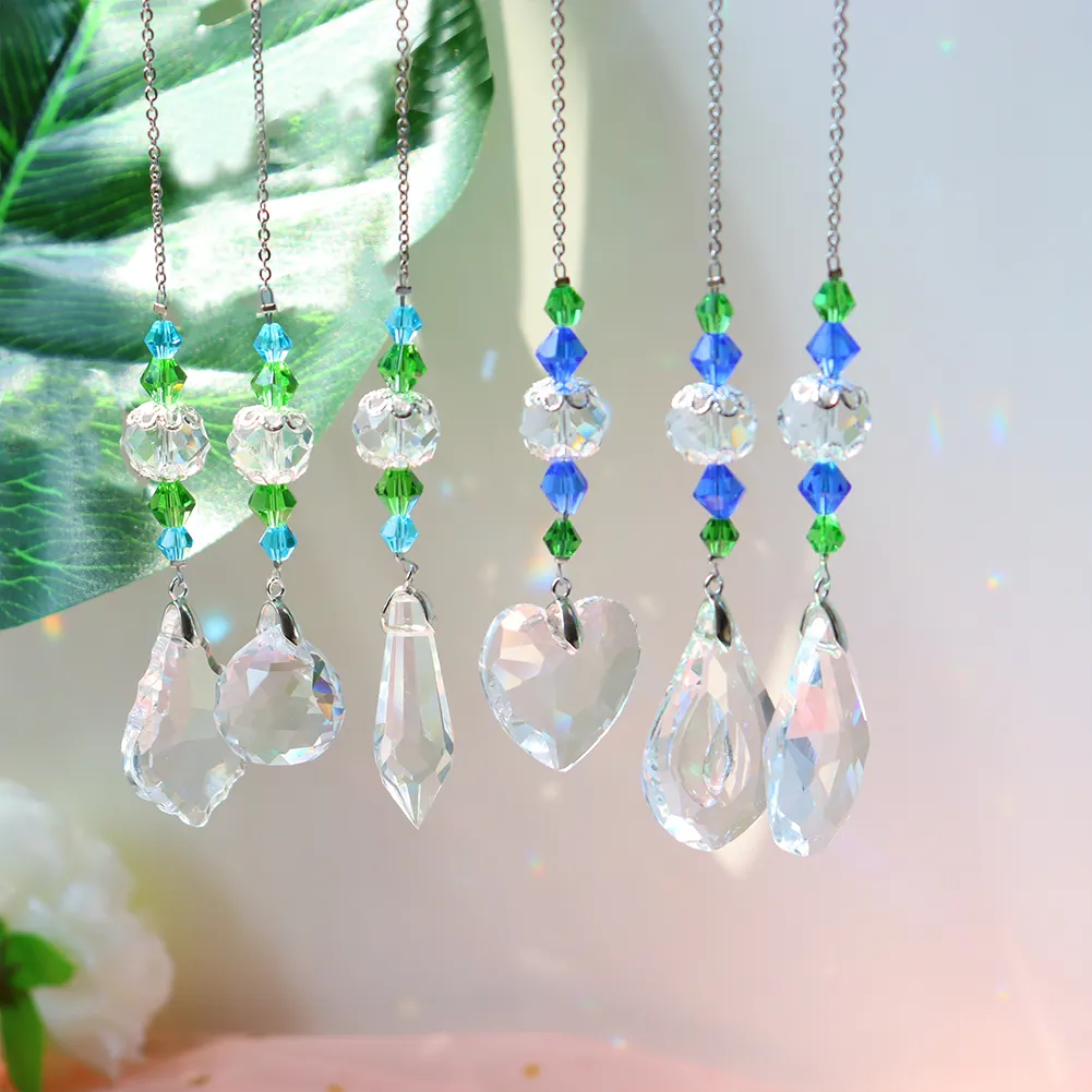 DIY Crystal Glass Clear Chandelier Pendant Faceted Prism Part Hanging Decor
