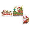 (US Local)Wooden Santa Claus 5D DIY Diamond Painting Door Topper Decor for Party Ornament