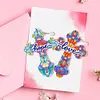 6pcs DIY Feather Diamond Painting Bookmarks with Crystal Pendant Kits