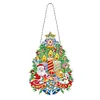 5D DIY Special Shaped Diamond Painting Christmas Hanging Wreath With Lamp String Kit