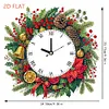 (US Local) DIY Christmas Wreath Diamond Clock Art Pendant Home Wall Decoration Craf