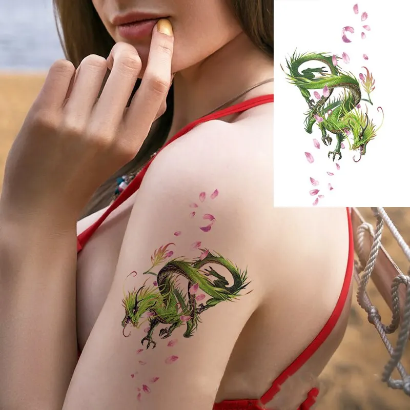 Sdrawing Forest Wolf Tattoo Sticker For Men Tiger Skull Skeleton King Animal Fake Tattoo for Women Tattoo Temporary Waterproof