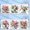 6Pcs Bouquet Diamond Painting Greeting Card Diamond Handmade Card for Friends