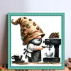 Coffee Gnome - 11CT Stamped Cross Stitch - 40*40cm