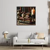 The Dragon In Study-11CT Stamped Cross Stitch 50*50cm/19.69*19.69in