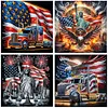 (US Local)4Pack Independence Day-Special Shaped Diamond Painting Kit(30x30cm)