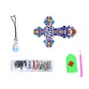 6pcs DIY Feather Diamond Painting Bookmarks with Crystal Pendant Kits