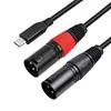 USB-C to Dual XLR 3Pin Cable Braided Type C to XLR Male Output Stereo Cord