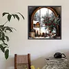 (US Local)Paint By Numbers Kit On Canvas DIY Oil Art Windowsill Picture Home Decor40x40cm