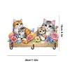 Wooden Special Shaped Warm Cat Family Diamond Art Craft Wall Hooks Home Decor