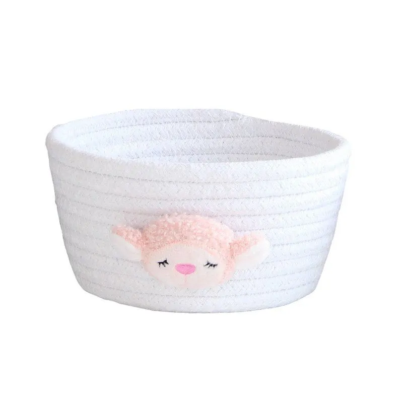 Cotton Rope Storage Baskets With Animals Shape Baby Dirty Clothes Laundry Basket Handmade Weaving Desktop Sundries Organizer Box