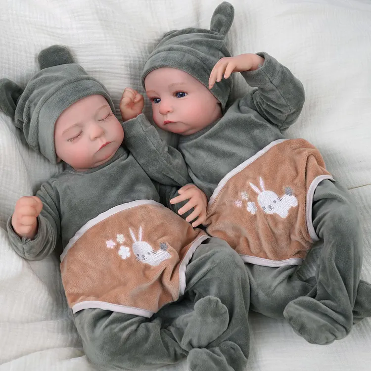 Babeside Sleeping Reborn Baby Noah & Aiden 20'' Little Infant Twins Best Gift for Kids