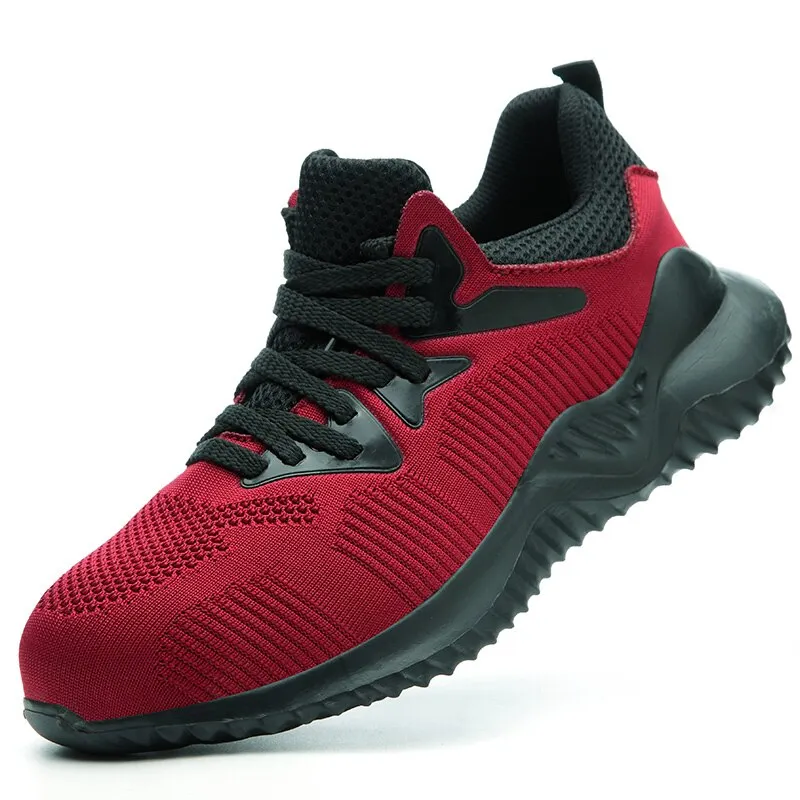Summer Working Safety Shoes Steel Toe Male Fashion Anti-smashing Men's Work Boots Black Breathable Comfortable Sports Sneakers