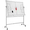 [US Local Warehouse] Mobile Double-Sided Soccer Coaching Board Height Adjustable Whiteboard with Wheels Dry Erase Board with Magnets Pen & Eraser for Coaches (Football)