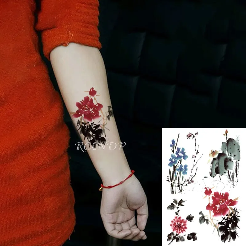Waterproof Temporary Tattoo Sticker Sexy Thigh Love Sick English Words Gothic Water Transfer Fake Tatto Flash Tatoo for Women
