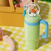 Stainless Steel Whale Fountain Tumbler with Handle Drinking Cup Creative Gift