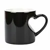 Heart-Shaped Color Changing Cup with Love Handle Heat Colors Change Beverage Cups Multi-Purpose Funny Color Changing Coffee Cup for Valentines Day/Anniversary/Wedding/Proposal