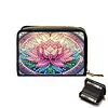 (US Local)Diamond Painting Card Holder Coin Purse Diamond Art Wallet for Women (Lotus A)