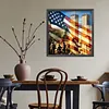 Diamond Painting -DIY Round Drill Twin Towers Under The National Flag(40*40CM)