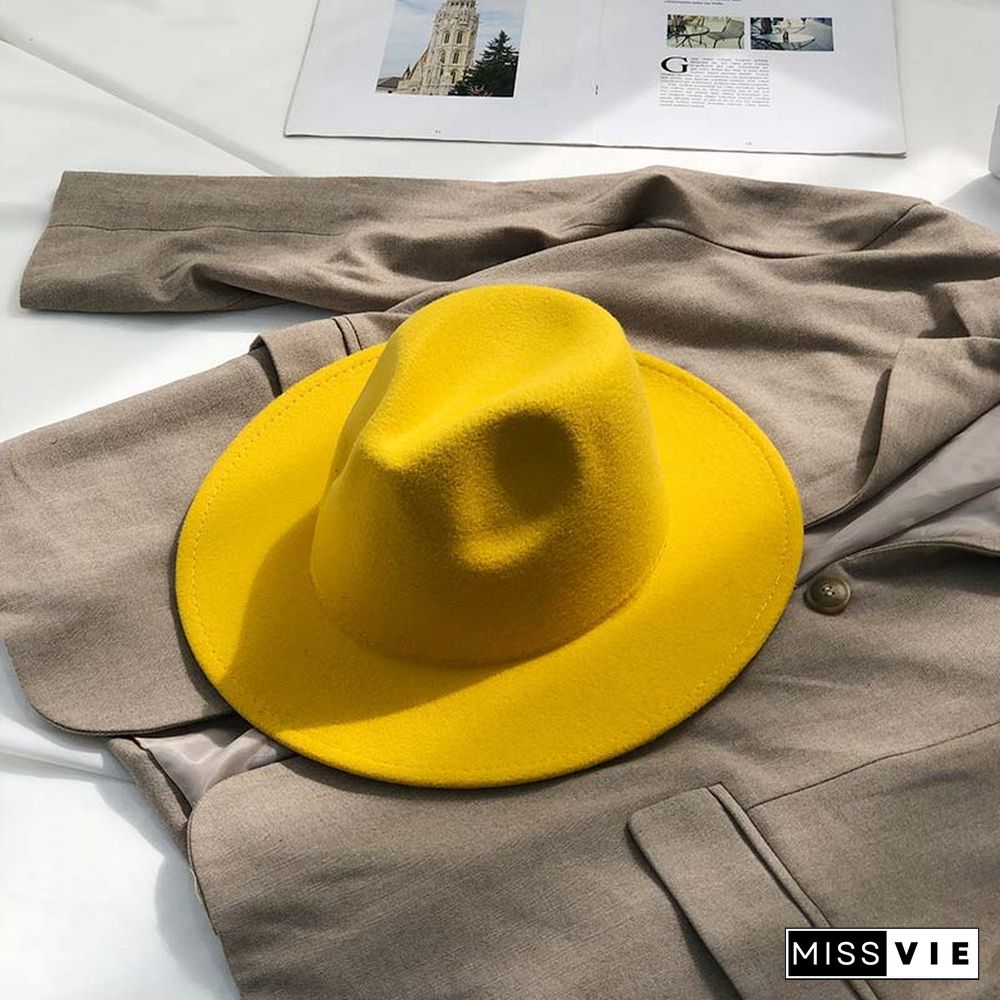 Vintage Pure Color Fedora Hat
